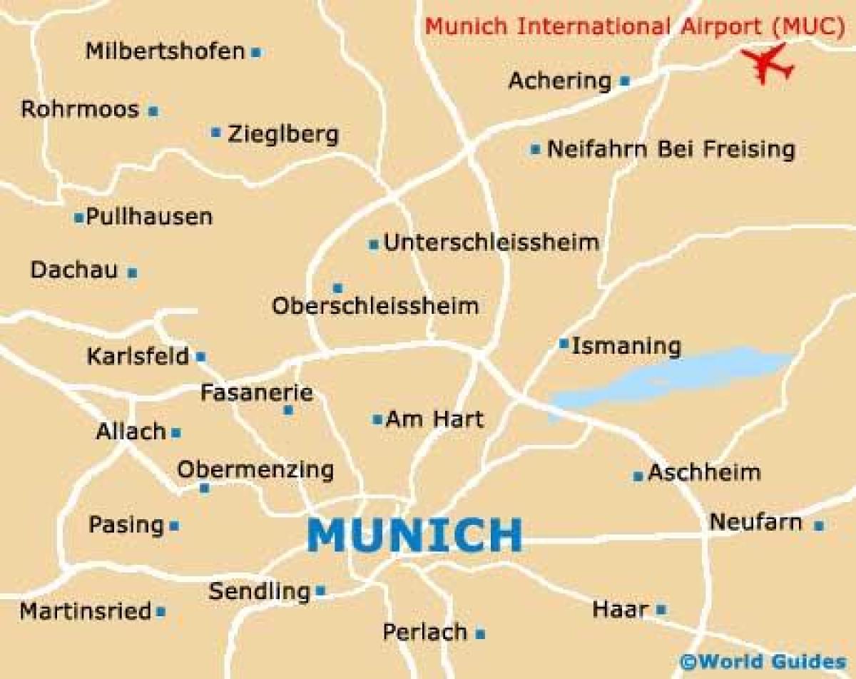 Mapa dos aeroportos de Munique