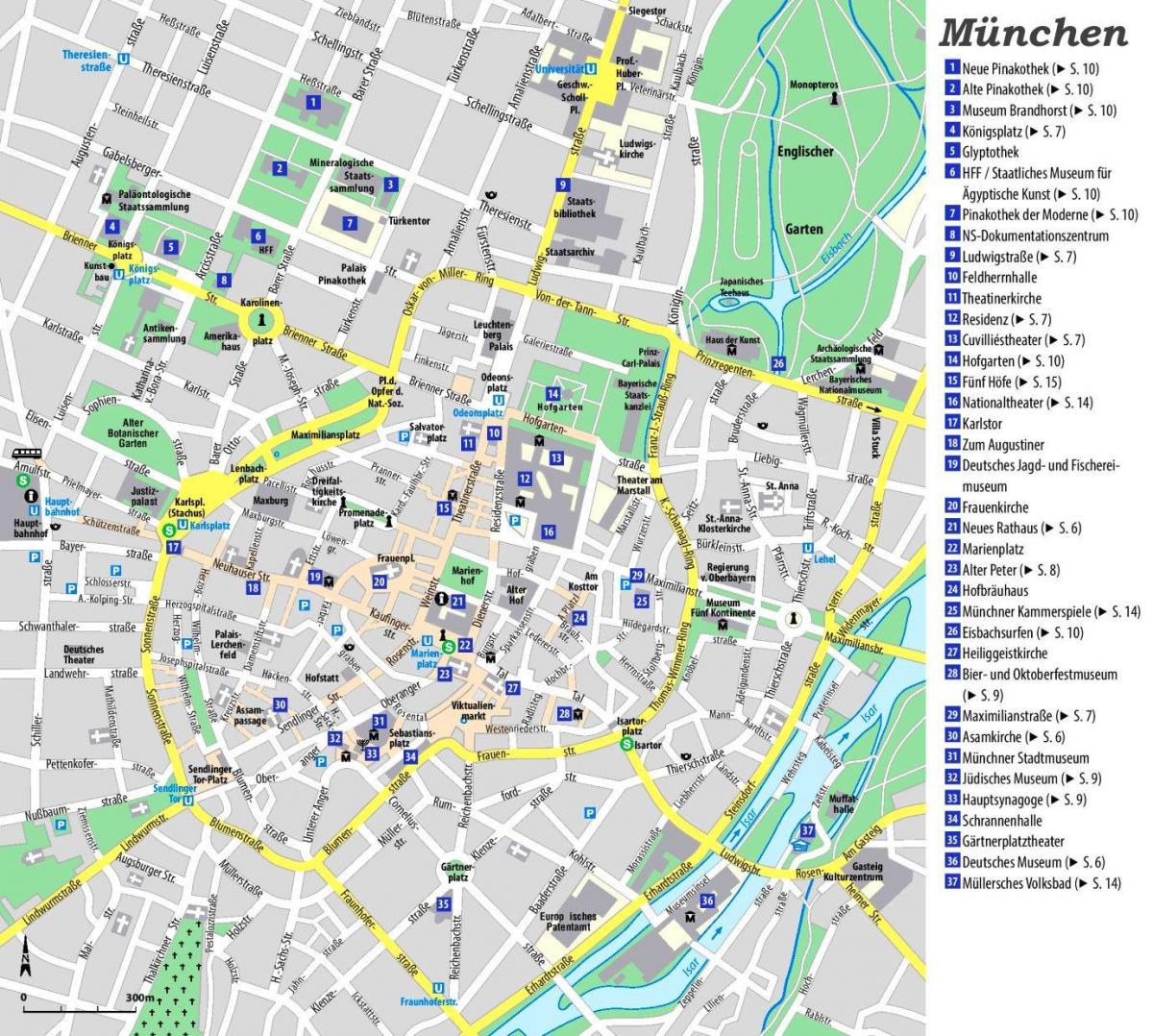 Mapa da cidade de Munique