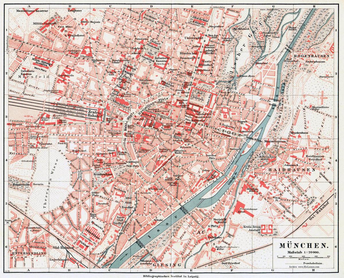 Mapa histórico de Munique