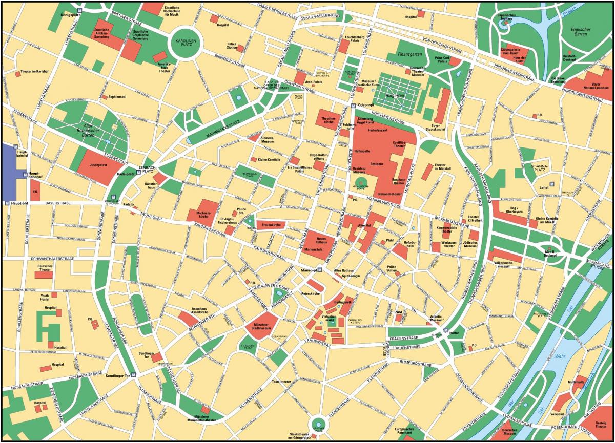 Mapa das ruas de Munique
