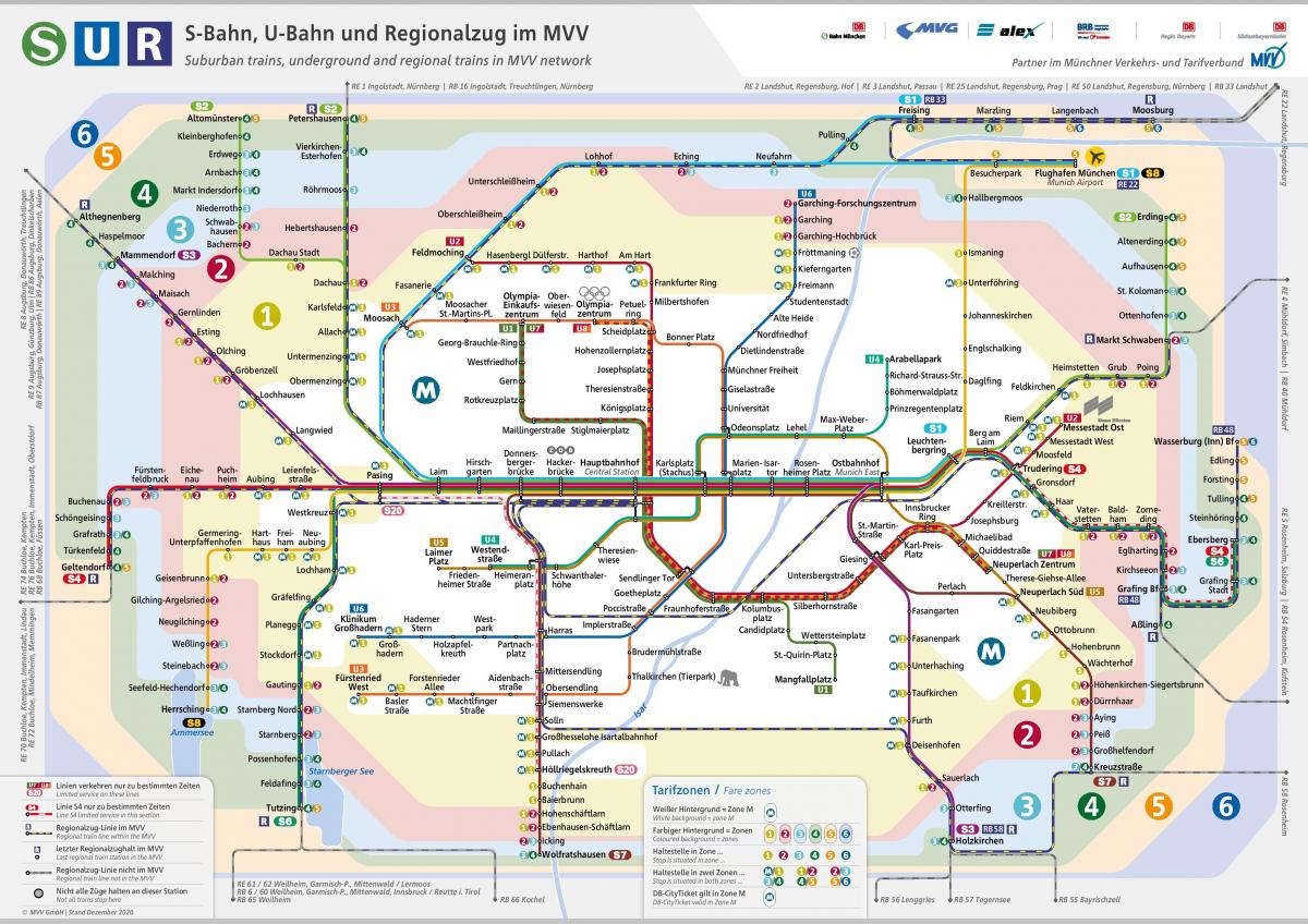Mapa da estação de metrô de Munique